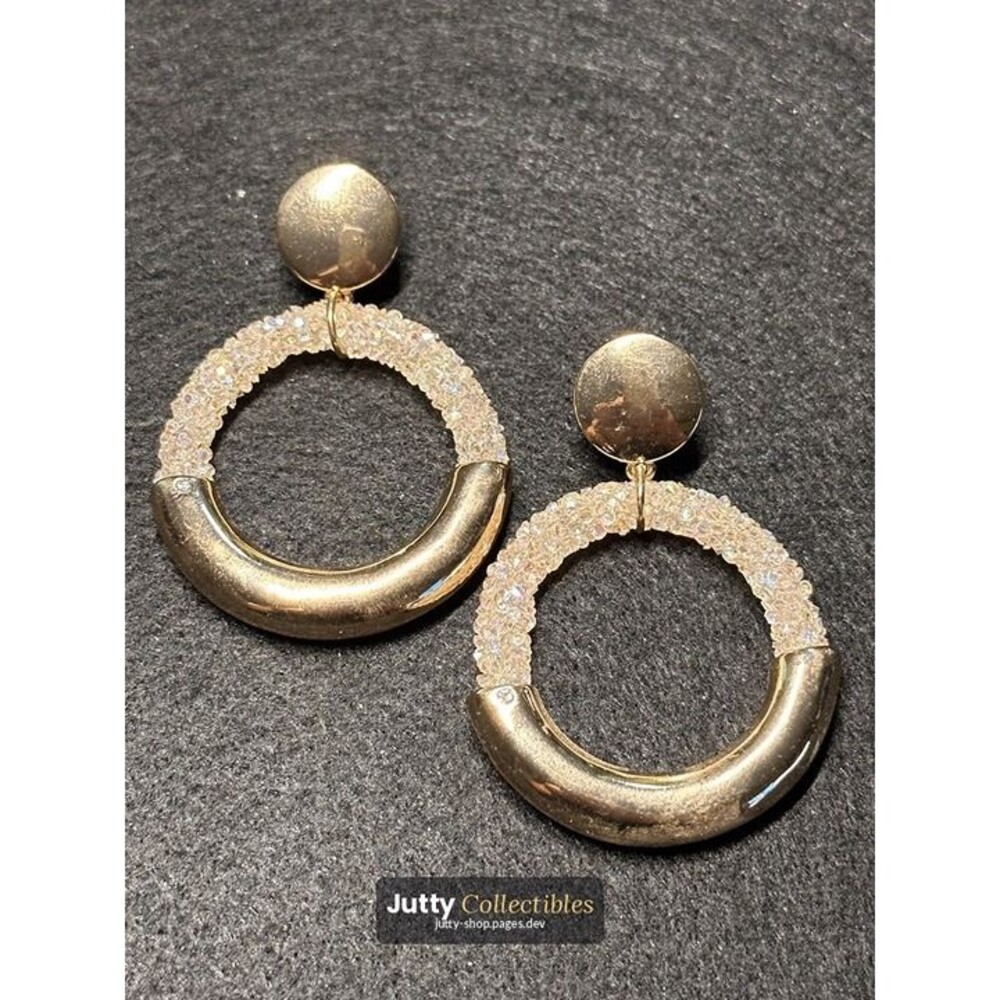gold tone dome stud textured ring dangle earrings boho chic nwt